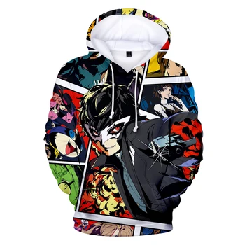 Nova 3D Tiskanja Persona 5 Hoodies Priljubljenih Risank Anime Hoodie sweatshirts Ulica Weat Slog Puloverji Moški/ženske Priložnostne Outwear Vrh