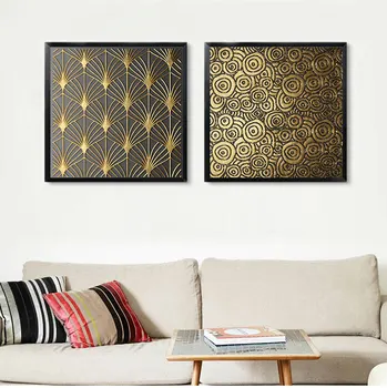 Povzetek Gold Black Luxury Nordijska Platno Umetniško Slikarstvo Doma Dekor Wall Art Retro Tiskanja Dnevna Soba Letnik Minimalističen Sliko