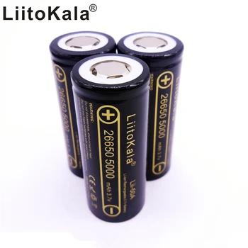 Liitokala prvotne Lii-50A 5000mAh polnilna litijeva baterija 26650 INR26650 20A svetilka / močan mikrofon baklo