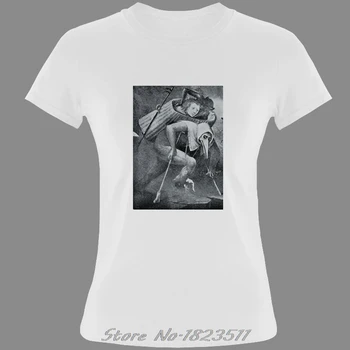 Ohlapno Črno ženske T-shirt Tees Hieronymus Bosch 
