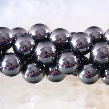 Naravni Kamen 4 6 8 10 12 MM Multi-Barvni Krog Biseri Črne Ne Magnetni Hematit Fit Nakit, Izdelava Ogrlico, Zapestnico, Uhane
