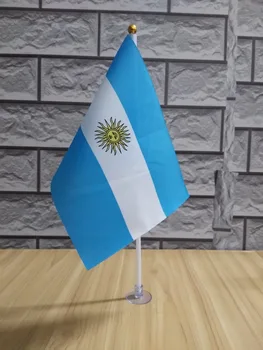 14*21 cm zastavo Argentina tabela desk zastavo /Plastika zastave ali odsesavanjem skodelice za svojo izbiro, brezplačna dostava 0041