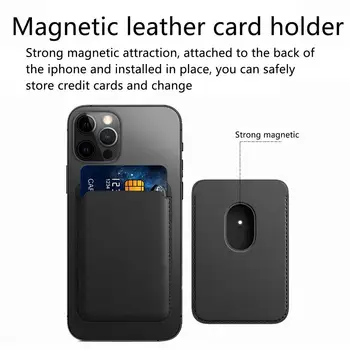 Za iphone 12 magsafe kartice sim prvotno Magnetni usnjeno držalo za iphone 12 pro max 12 mini denarnice kartico vrečko funda primeru