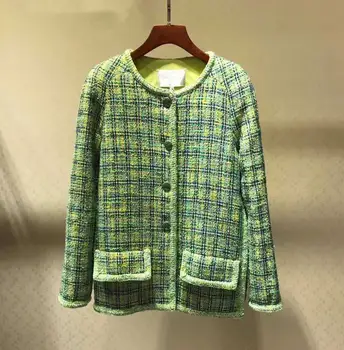 2019 ženske tweed suknjič in hlače 2 delni komplet plus velikost winte plašč priložnostne abrigo 5XL 6XL chaqueta mujer elegantno casaco feminino