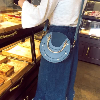 2019 Mode PU usnje, usnjeni torbici mini torba za ženske luksuzni Oblikovalec torbice mali paket krog žensk messenger vrečke