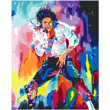 Jackson Pesem bog Pesem kralj slika DIY Digitalno Barvanje Z Številkami Moderne Stenske Umetnosti Platno Slikarstvo Edinstveno Darilo Doma Dekor 40x50cm
