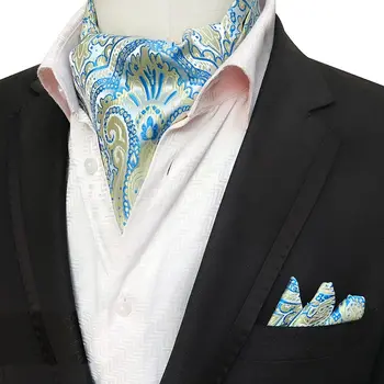 Najnovejši Moški Cravat Kravato Niz Handkerchief Svile Paisley Jacquardske Ascot Kravatni Določa Žep Kvadratnih za Poslovne svate