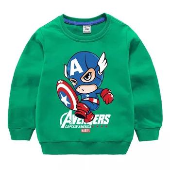 Disney Pomlad Jesen Captain America Fant Hooded Majica Otroci Fant Puloverju Pulover otroških Oblačil Vrhovi Za 2-12 Let
