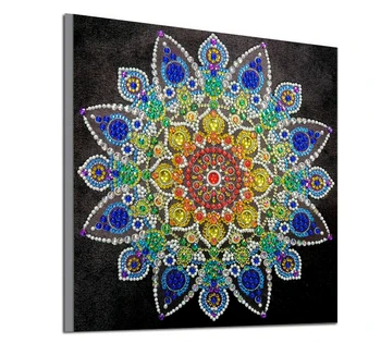 5D DIY Posebno Oblikovan Diamond Slikarstvo Delni Krog Sveder Diamantni Vezenje Crossstitch Nosorogovo Mozaik Mandala Cvet Dekor