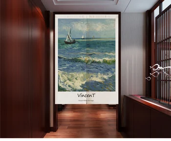 Van Gogh oljna slika Perilo Vrata, Zavesa Noren Restavracija, Kuhinja, Spalnica Zavese Dom Dekor Prilagodljiv zavese