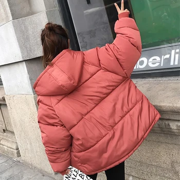 2020 pozimi kratek parka ženske trdna mehurček jakno plus velikost hooded debele outwear toplo priložnostne plašč femme chaquetas de mujer