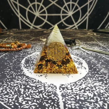 AURAREIKI Orgonite Piramida Sahasrara Čakra Jeremiel Povečuje Modrost Naravnih Ametist Beli Kristalni Smolo Piramida Nakit Obrti