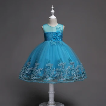 2020 Nova Dekleta Biseri Rojstni dan, Poročno zabavo Princesa Obleke brez Rokavov Otroci Družico Elegantno Obleko za Dekle