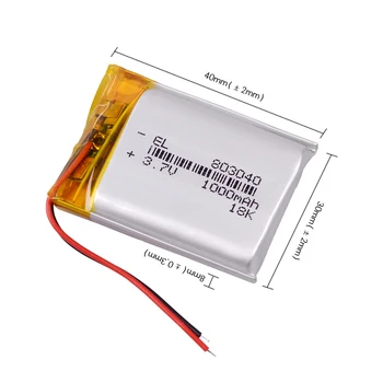 3,7 V 1000mAh 803040 Litij-Polymer Li-Po ionska Baterija za Polnjenje Za Mp3, MP4 MP5 GPS, PSP, mobilni Pocket PC, e-knjige, bluetooth