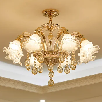 Zlato kristalni lestenec sodobno razsvetljavo za dnevno sobo, jedilnico Lestenec luči Kristalno k9 lestenci Kristalno Luči