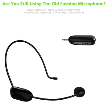 Nov Uhf Brezžični Mikrofon Profesionalni 2 v 1 Ročni Glavo-Nositi Mic Telefonski Ojačevalec za Govor Poučevanje