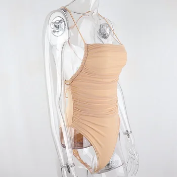 Yimunancy Špageti Trak Obleka, Ženske Kvadratnih Collor Suha Obleka, 2021 Pomlad Gospe Seksi Obleka Telo Femme