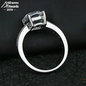 11*11 mm Kvadratni Blazine S925 Fine Nakit sterling srebrni prstan Lab-ustvarili diamond Karat 4Cs poroko predlog sanje