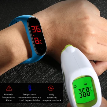 Pametna Zapestnica Temperatura Tracker Manšeta Termometer Smart Manšeta Alarm Monitor Smartbracelet Osebna Zdravje Nega