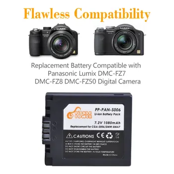 CGA-S006E Baterije & CGA-S006 Baterija LCD USB Polnilec za Panasonic Lumix DMC-FZ7 FZ8 FZ18 FZ28 FZ30 FZ35 FZ38 FZ50 Kamere.
