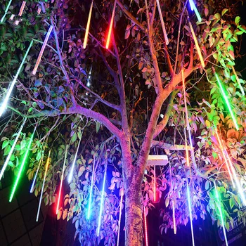 30/50 cm LED Meteor Tuš Dež Niz Luči 8 Cevi na Prostem, Nepremočljiva, Za Božič Novo Leto Vrtna Ulica Doma Dekoracijo
