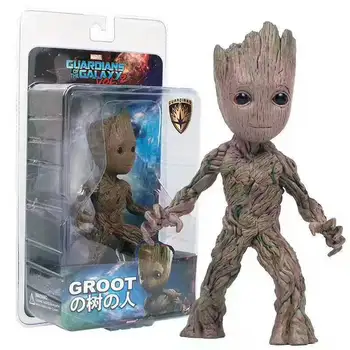 Neca Marvel Baby Groot Drevo Človek Sklepov Premično Akcijska Figura Model Igrače 15 cm