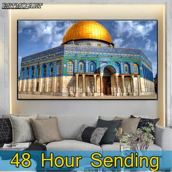 Platno Slike Cuadros Jeruzalem Svetovno Znane Stavbe Zlati Rock Grand Mosque Muslimanskih Stenski Dekor Slike Al-Aqsa Mošeje