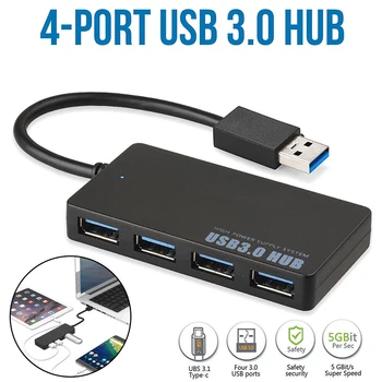 USB 3.0 Hub 4 Vrata Visoke Hitrosti, Slim, Kompaktne Širitev Splitter