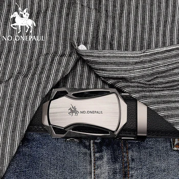ŠT.ONEPAUL Mens Visoko Kakovost Samodejno Sponke Moški Trak za Jeans, Moda Pravega Usnja Pasu za Človeka Oblikovalec Pasovi ZDC14