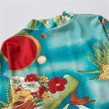 Bebovizi Harajuku Zelena Kimono Moških Japonski Cvetje Tanke Ulične Tradicionalnih Jopico Yukata Moški Haori Obi Oblačila