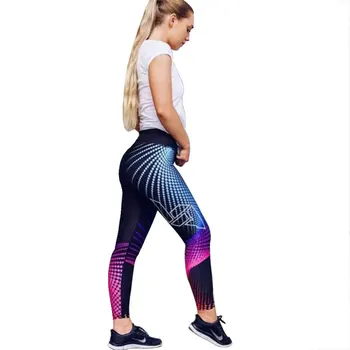 SVOKOR Legging Ženske Fitnes Digitalni tisk dvojno barvo Slim Hlače Konvencionalna dihanje hip je tanka, Ženske Dokolenke
