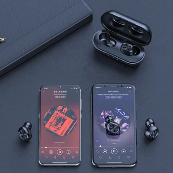 300mAh Moči Banke TWS Brezžična Mini Bluetooth 5.0 Slušalke IPX5 Vodotesne Slušalke Super Bass Slušalke Touch Kontrole z Mic