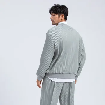 IEFB streewear Japonski modni naguban trenirke za moške domačija jacquardske jeseni, pozimi debele žep O-vratu puloverji Y4329