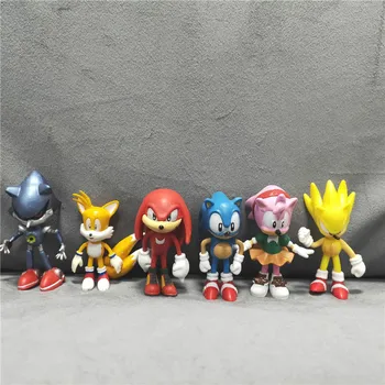 Mini Sonic Hedgehog Dejanje Slika Sonic PVC Model Igrače 2st Boom Generacije Redkih Sonic Igrače Anime Slika Otroci 6pcs/set