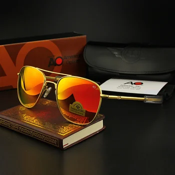 Pilotni sončna Očala Moških vrhunska blagovna Znamka Oblikovalca AO sončna Očala 55mm Za Moški Ameriški Vojski Vojaško Optično Steklo Objektiva QF556