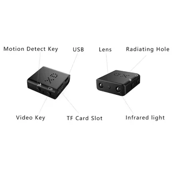 MINI Kamera HD 1080P pametne Kamere Ir Nočno Vizijo Varnostne Kamere Zanke Snemanje Podporo 32GB XD PK SQ11