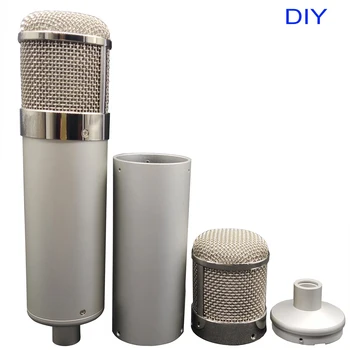 24 cm 9,5 palca Velik Kovinski Mikrofon Telo Veliko DIY U87 Kondenzatorski Mikrofon lupini stereo Cardioid Mikrofon Visoke Kakovosti Težka SIiver
