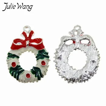 Julie Wang 10pcs/paket Božič Serije Metulj Krog Slog Cvetovi Rastlin Serije Obesek, Nakit, Dodatki za Božično Darilo