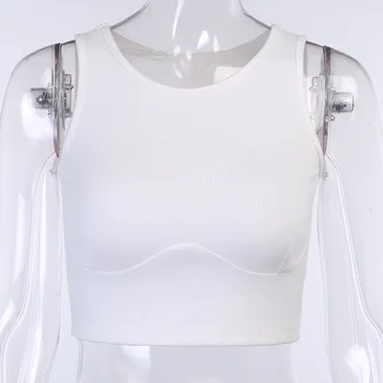 NewAsia Priložnostne Dva Kosa Iz Ženske Poletje Brez Rokavov Belušno Izreza Vrh Hlače Loungewear Set White Bodycon Aktivno Nastavite Sivo 2020