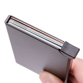 BISI GORO RFID Anti-theft Imetnik Kreditne Kartice Ultra-tanek ID Kartico Primeru Modna Unisex Samodejno Trdne Kovine, Aluminija Polje Primeru