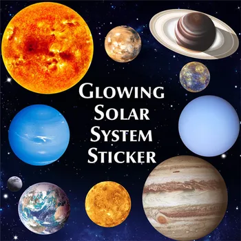 Svetlobni Planet 3D Stenske Nalepke Solarni Sistem Zemlja, Sonce, Luna Nalepke za Otroke Spalnica Dekoracijo Doma Zunanji Prostor Steno Sijaj