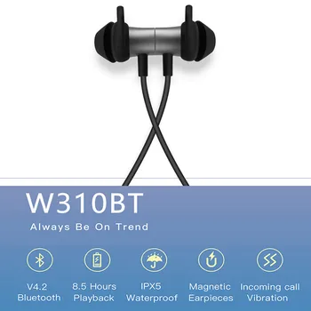 EDIFIER W310BT Bluetooth Slušalke Brezžične Bluetooth V4.2 V Uho Stereo Slušalke Mehkega Materiala Design IPX5 z Mic za Šport