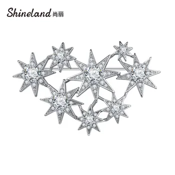 Shineland Elegantno Trendy Zvezd Polno Nosorogovo Broške Zatiči za Ženske svate Nakit Trgovini Božično Darilo