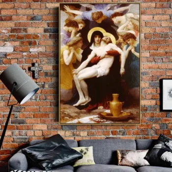 William Adolpha Bouguereau Stare Slavni Mojster Umetnik Pieta Platno Slikarstvo Plakat in Tiskanja za Dnevna Soba Dekor Wall Art