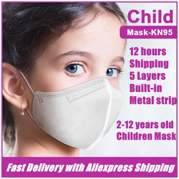 100 Kos KN95 Otrok Maske Otrok FFP2 Mascarillas Prah, Bakterije Varstvo Usta Skp Masko Ffp2reutilizable Večkratno uporabo Bombaž