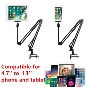 4,7 do 13-palčni telefon Tablični Držalo, Stojalo Za iPad Air pro za 12,9 Samsung 360-Stopinjski Dolgo Roko Leni Posteljo, Mizo Tablet Gori Podporo