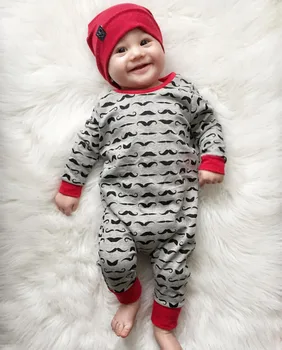 2020 Nov Slog Baby Boy Oblačila Z Dolgimi Rokavi Brki Tiskani Bombaž Otroška Jumpsuit Newborn Baby Dekle Oblačila Za Dojenčke Oblačila Sklop
