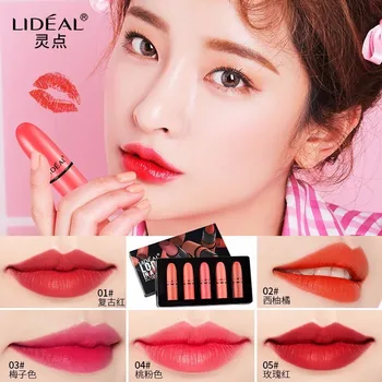 LIDEAL 5pcs/set Mini Mat Golih Šminka Nepremočljiva Dolgotrajno Ličila Vlažilne Lip Gloss Make Up Ženske Lepote Kozmetičnega