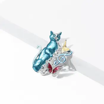 Moda 2020 Umetnik Mačka Igra Saksofon Broške Zatiči Nova Zasnova Lady Butterfly Nakit Broška Pin za Ženske Ženski Brosh