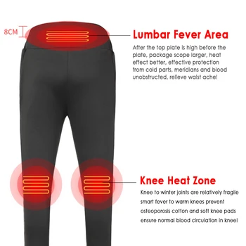 Moški Ženske Infrardeče Ogrevanje Tople Hlače kolena pasu toplote v notranjosti in zunaj obrabe flanela hlače Za na Prostem Pohodništvo Elastične Hlače